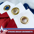 G128 – 10 Pack: USA Pleated Fan Flag 1.5X3 Feet American USA Bunting Decoration Flags EMBROIDERED Patriotic Stars & Sewn Stripes Canvas Header and Brass Grommets