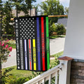 No One Fights Alone Multi Thin Line First Responders Double Sided Vertical Garden Flag 12 X 18 Inch Indoors Outdoors Perfect Decoration