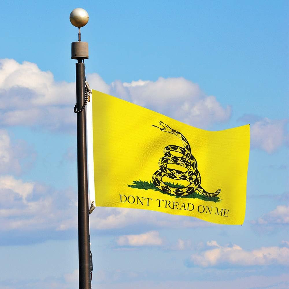 American USA Flag and Gadsden Don'T Tread on Me Flag, 2 Polyester Flags, 3 X 5FT, Bright Colors and UV Fading Resistance, Double Stitched and Flags with Brass Grommets