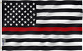 Anley Fly Breeze 3X5 Foot Thin Red Line USA Polyester Flag - Vivid Color and Fade Proof - Canvas Header and Double Stitched - American Honoring Firefighter Flags with Brass Grommets 3 X 5 Ft