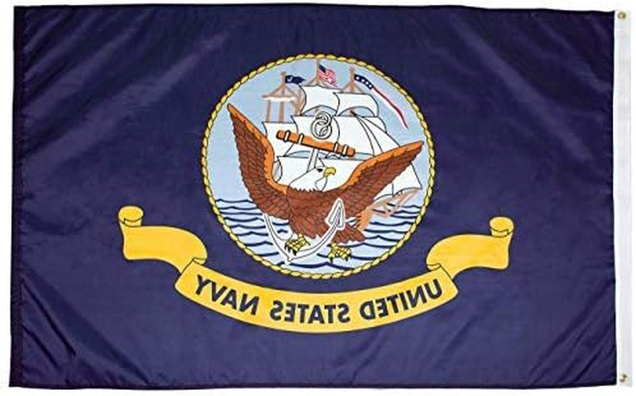 U.S. Navy Nylon Military Flag, Made in the USA, 2X3'