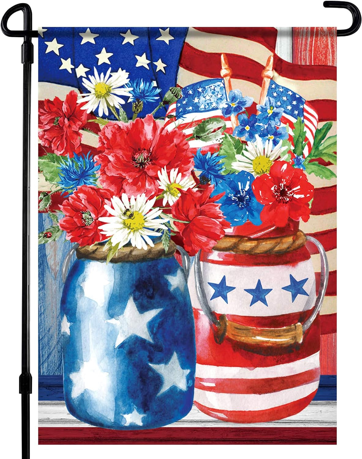 Patriotic Garden Flag - 12.5 X 18 Inch Double-Sided Printing 4Th of July Garden Flag - Premium Seasonal Welcome Banner and Outdoor Decor for House Porch, Lawn, Yard - Suits Standard Stands