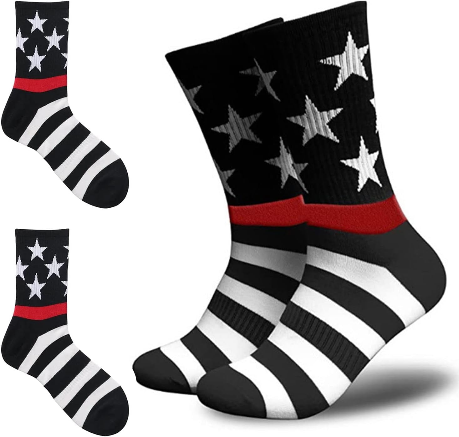 American Flag Socks for Men or Women 4Th July Middle Socks Star and Stripe Patriotic Freedom Day Gifts