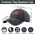 American Flag Hat, Vintage Distressed Cotton Dad Hat Baseball Cap USA Adjustable Patriotic Hat for Men Women