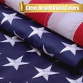 TNS American Flag for Outside, 2.5X4 Ft 160D American Flag Outdoor, Longest Lasting, 100% Made in USA Embroidered Stars Sewn Stripes Brass Grommets Bright Vivid Colors Fade Resistant Flag