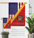 Home of Marine Corps Garden Flag - Set with Stand Armed Forces USMC Semper Fi United State American Military Veteran Retire Official - House Banner Small Yard Gift Double-Sided 13 X 18.5