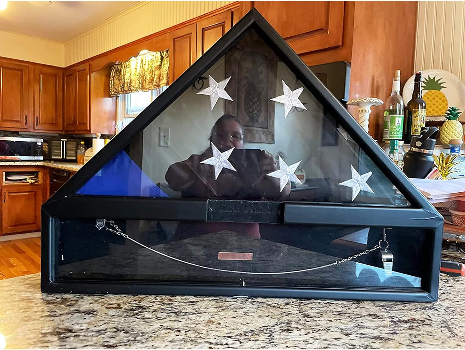 Homissor Thin Blue Line Flag Cotton Police Flags 3X5 Ft Embroidered Star Heavy Duty Back the Blue Flag Stripe Blue Line Lives Matter Flags Banner with 2 Brass Grommets