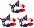 3 Pieces American Flag Bandana USA Flag Pattern Headband Kerchief Unisex Cowboy Bandanas Patriotic Accessories