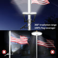 Flagpole Solar Light 4640 Lumen 12000Mah Rechargeable Battery Flag Pole Light Solar Powered 32 Brightest LED Outdoor Waterproof Fits Diameter 2-6 in Flagpoles Work up to 16 Hours Flag Lights