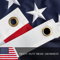 This 10X15 Ft American Flag for Outside, 100% in USA Strongest, Longest Lasting, Heavy Duty Nylon, Embroidered Stars, Sewn Stripes, Brass Grommets Perfect for Outdoors! Premium US Flag