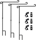 HOOSUN Garden Flag Stand Holder Pole Easy to Install Strong Sturdy Wrought Iron Fits 12.5