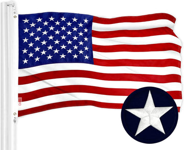 G128 American USA Flag | 3X5 Ft | Toughweave Series Embroidered 210D Polyester | Country Flag, Embroidered Stars, Sewn Stripes, Indoor/Outdoor, Vibrant Colors, Brass Grommets