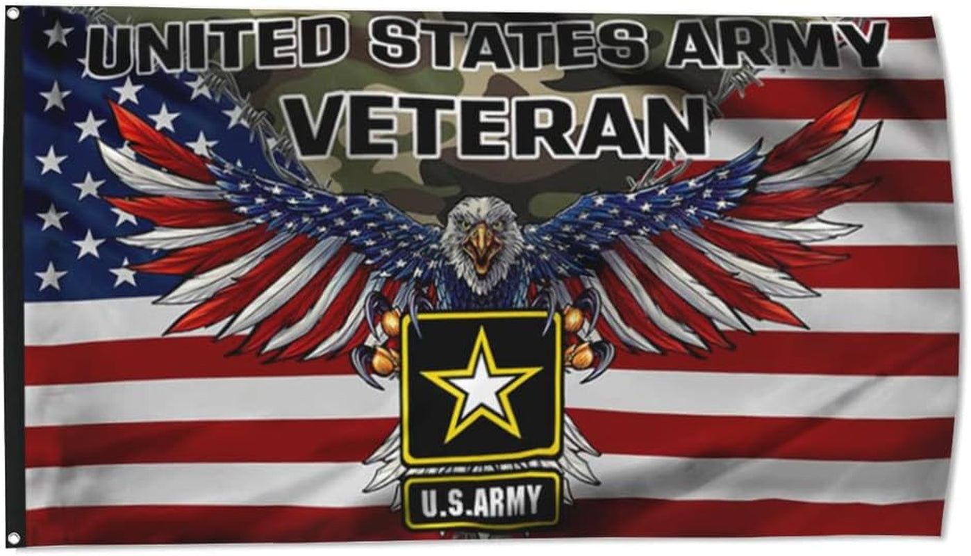 U.S. Army American UNITED STATES Amry Vietnam Veteran Flag - UV Fade Resistant Double Printed and Double Stitched 150D Polyester 3X5Ft Banner (UNITED STATES Amry Veteran)