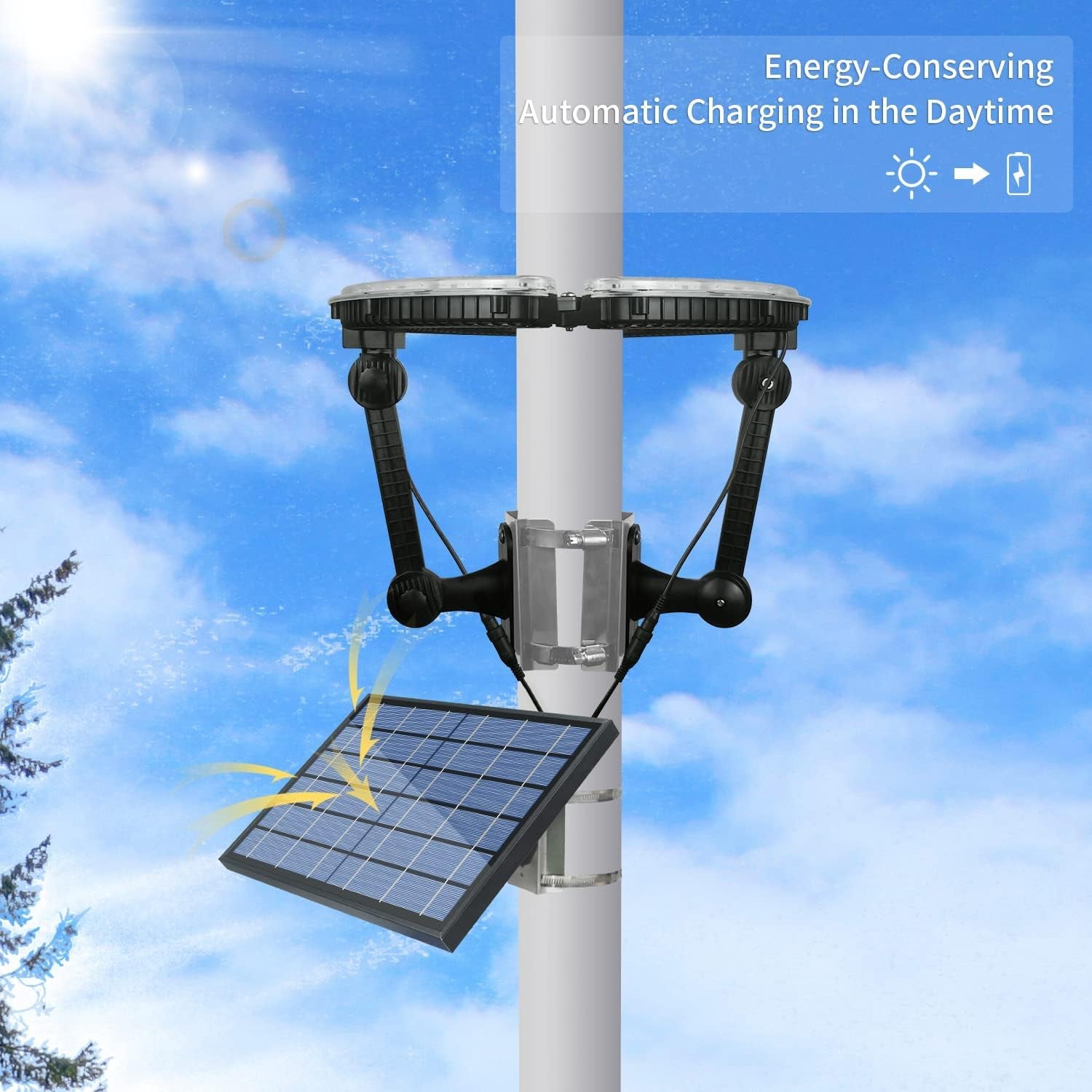 Solar Flag Pole Light Outdoor Dusk to Dawn, 32 Super Bright LED Flag Pole Lights 4640Lm Auto On/Off, 100% Flag Coverage, 12000Mah Brightest Lighting Night Light for 2-6” Dia 15-40 Ft Flag Pole