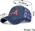 Patriotic-Usa-Baseball-Caps Woman-Man-Washed-Worn-Out-Mesh-Sun-Hat for 4Th July (Size M)