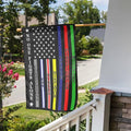 No One Fights Alone Multi Thin Line First Responders Double Sided Vertical Garden Flag 12 X 18 Inch Indoors Outdoors Perfect Decoration