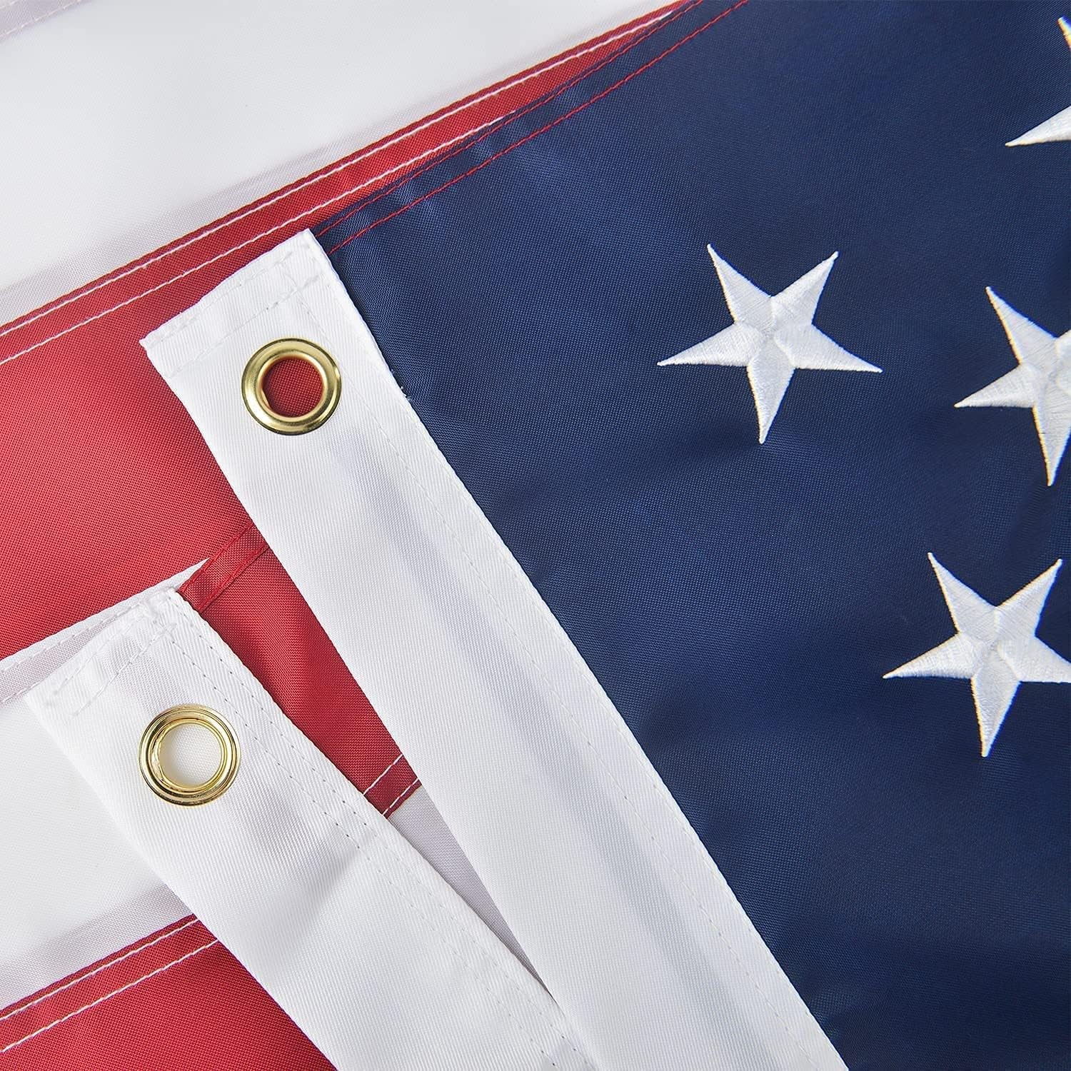 American Flag 10X15 FT, US Flag Made in USA High Wind with Embroidered Stars, Sewn Stripes, Brass Grommets, Durable USA Flag Outdoor Outside