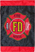 Fire Department Applique & Embroidered Garden Flag Emergency Service 12.5