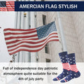 American Flag Socks for Men or Women 4Th July Middle Socks Star and Stripe Patriotic Freedom Day Gifts