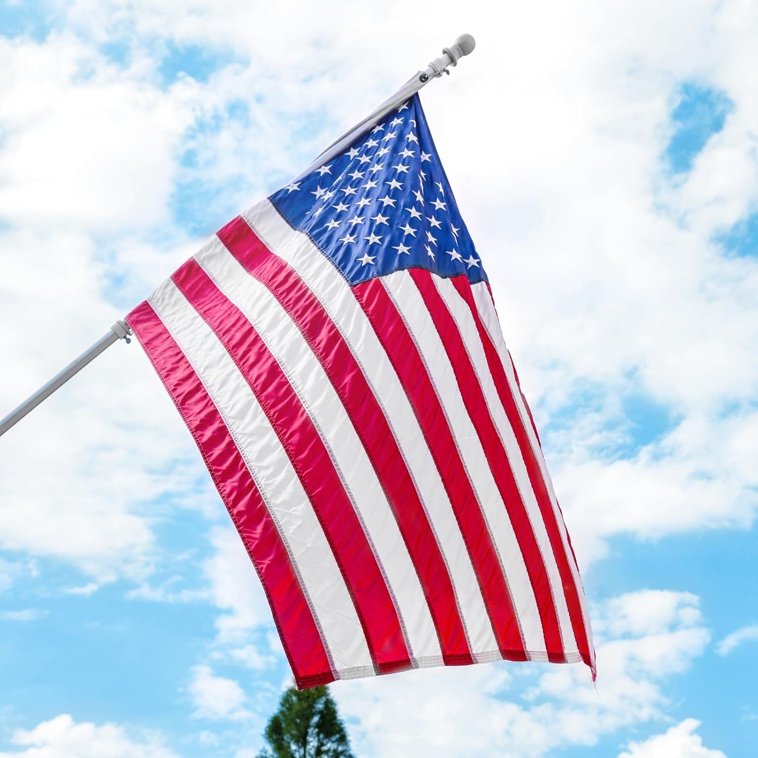 American Flag 4X5 Ft Outdoor Heavy Duty,100% Made in USA Longest Lasting American Flags for outside 4X5,Embroidered outside All Weather United States Flag,Usa Flag in Best American Flag