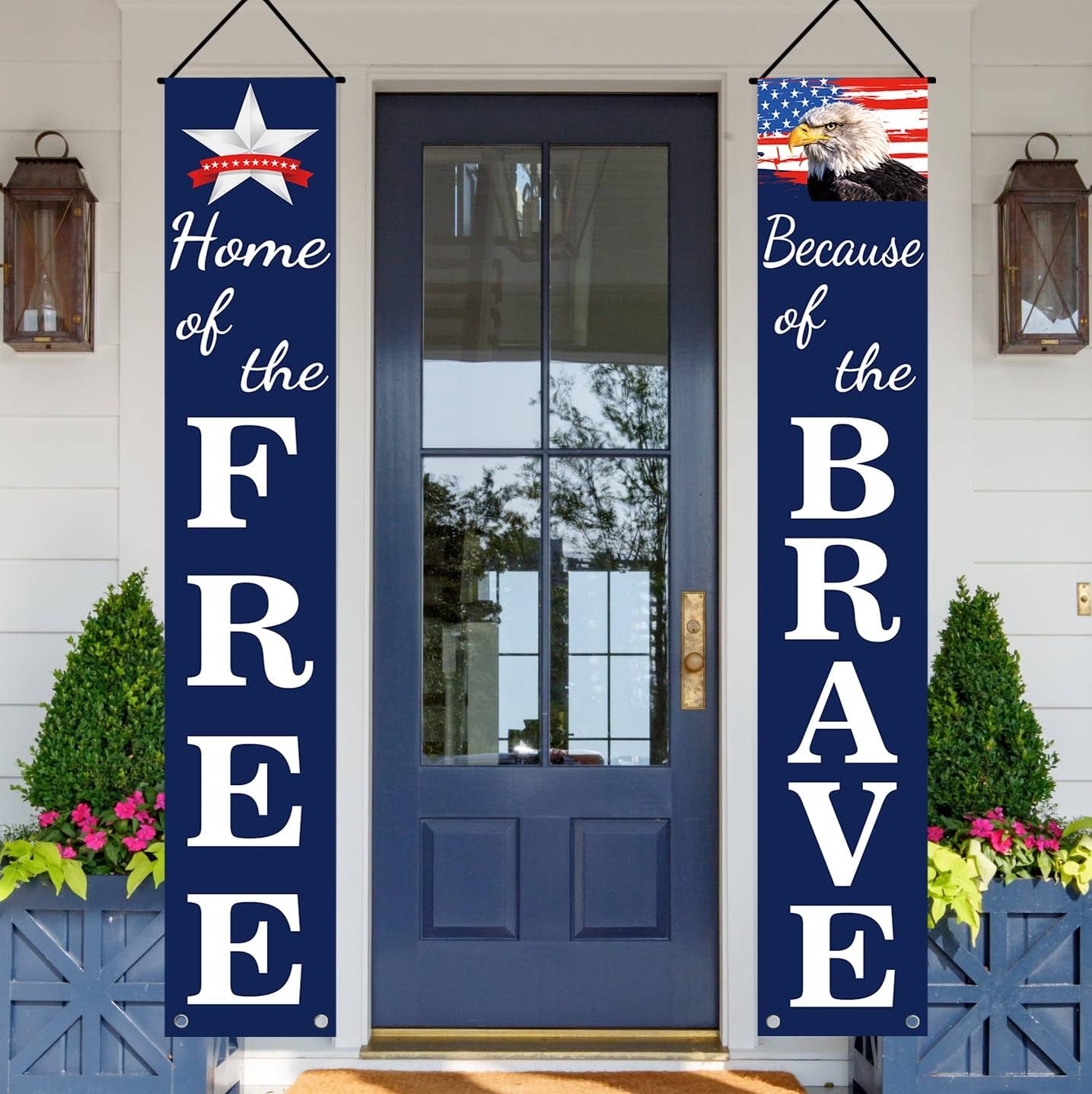 4Th of July Decorations Patriotic Decor Pre-Assembled Hanging Banners Memorial Day Flag Labor Veterans Armed Forces Military Homecoming Red White Blue Decorations