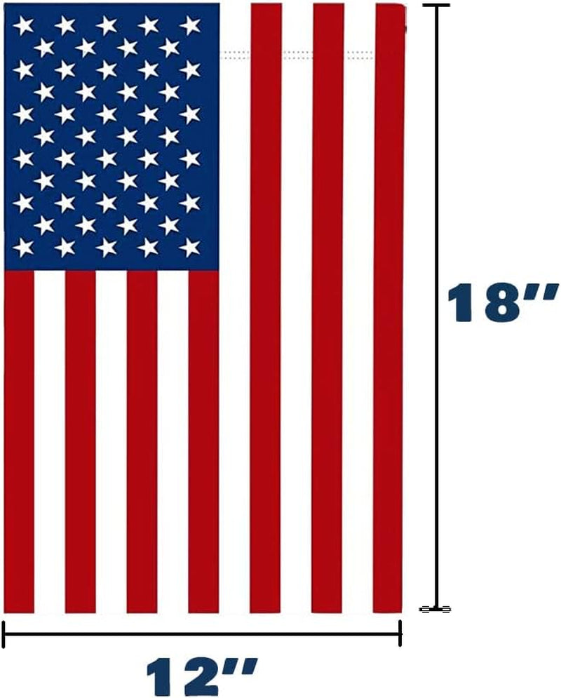 2 Pack American Garden Yard Flag USA Garden Flag 12 X 18 - Double Sided Printing Double Stitched and 3 Layers of Silk Fabric American Flag for Yard Courtyard