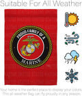 Proud Family Marines Garden Flag - Armed Forces Marine Corps USMC Semper Fi United State American Military Veteran Retire Official - House Banner Small Yard Gift Double-Sided Made in USA 13 X 18.5