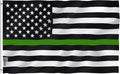Anley Fly Breeze 3X5 Foot Thin Green Line USA Flag - Vivid Color and Fade Proof - Canvas Header and Double Stitched - Support for Border Patrol Agents Flag with Brass Grommets 3 X 5 Ft