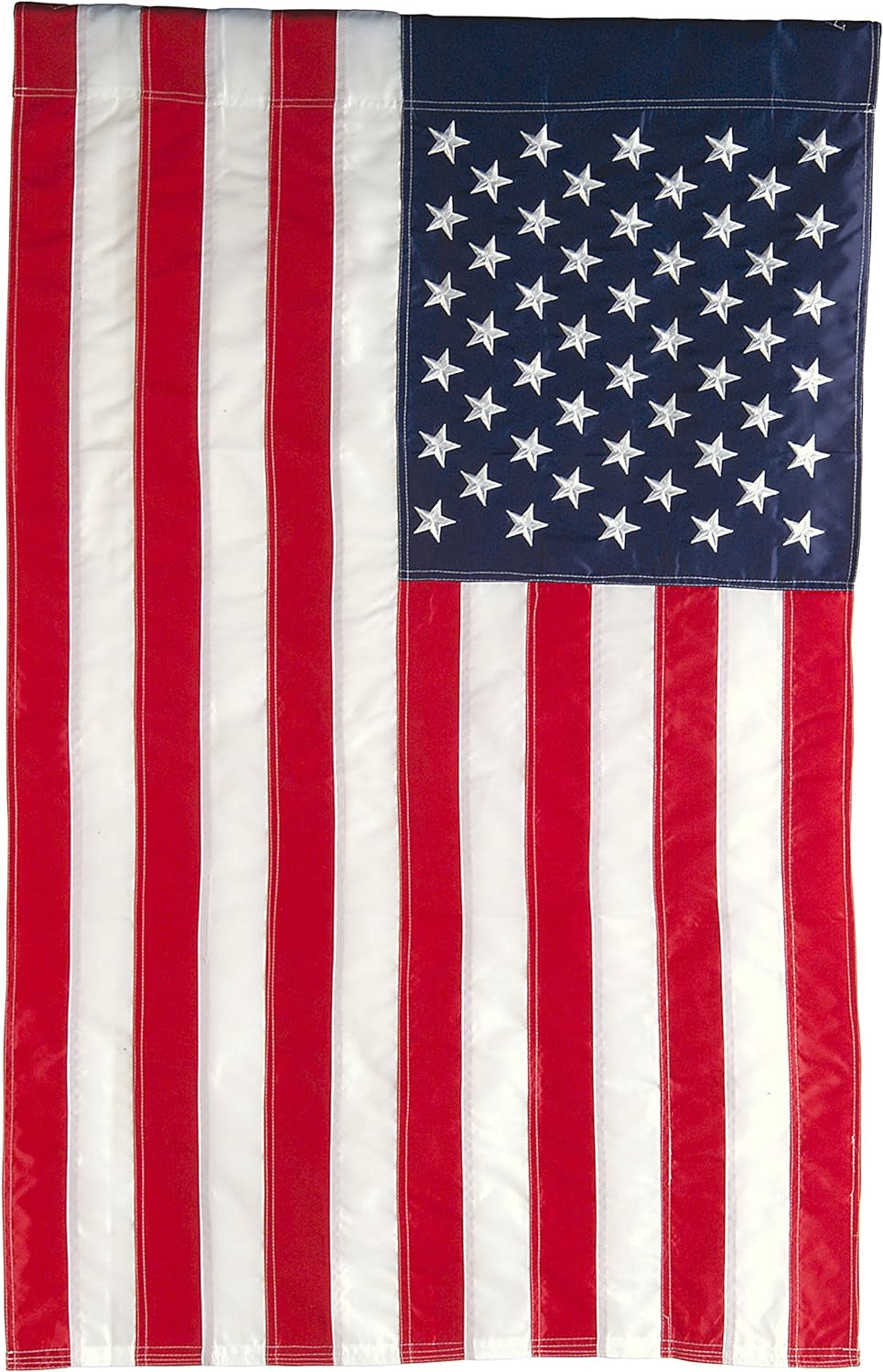 Evergreen American Flag 12X18 Double Sided | Patriotic House Flags for outside | Small American Flag Garden Size | Embroidered Stars and Stripes | USA Residential or Commercial
