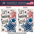 4Th of July Garden Flags 12X18 Inch Double Sided, Patriotic Stars LET FREEDOM RING Yard Flag, Small Independence Day Decoration for Outside