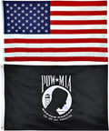 Set of Heavy Duty American Flag 3X5 with POWMIA Flag, You Are Not Forgotten Prisoner of War Missing in Action, for Outside, Indoor Flag
