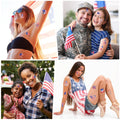 4Th of July Temporary Tattoos, Metallic USA Fourth of July Patriotic Tattoos | American Flag Red White and Blue Face Tattoo Stickers, Independence Day Memorial Day Party Accessories Decoration