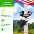 Solar Flag Pole Light for 15-40Ft Flagpole 3 Super-Spotlights 12000 Mha，Adjustable Clamps Fits 3-6''Diameter Inground Poles Flag Poles Coverage-Light up American Flag Outdoor with from Dusk to Dawn