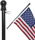 6 Ft Flag Pole for House - Heavy-Duty Aluminum Tangle Free Spinning Flagpole with Metal Mounting Rings - New Enhanced Design Outdoor Wall Mount Flagpole for Residential or Commercial (Silver, 6')