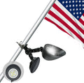 Solar Flag Pole Light, 360°Adjustable Flagpole Light with 4 Super-Bright Led, Dusk to Dawn, IP65 Waterproof, Fits 1”-1.5” in Diameter Outdoor Wall-Mounted Spinning Flag Poles