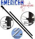 Flag Pole for House - 6 Ft Heavy-Duty Aluminum Tangle Free Spinning Flag Pole with Metal Mounting Rings - Outdoor Wall Mount Flagpole for Residential Commercial (Black, 6')