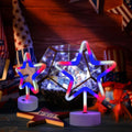 4Th of July Decorations, 2PCS Red White and Blue Lights, Big LED Neon Star Patriotic Lights, USB & Battery Powered Night Light for Independence Day Memorial Day Home Bar Table Centerpiece Decor