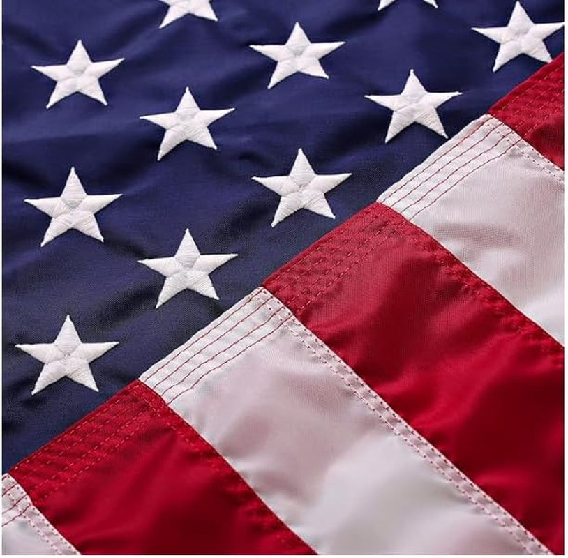 American Flags for outside 6X10 American Flag Outdoor Heavy Duty Made in USA -US Flag 6X10 Outdoor with Embroidered Stars and Sewn Stripes 6X10 US Flag for High Wind- All Weather Flags