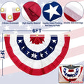 4 Pcs 4Th of July Decor Set, 2 Large 3X6 Ft American Pleated Fan Flag Bunting, 2 USA Flag 71X12
