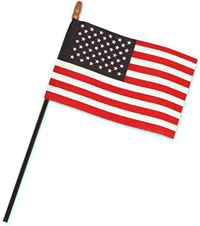 12 Pcs Small American Flags on Stick - 4X6 Mini USA Flags Fourth of July Decorations - 4Th of July American Stick Flag with Gold Tip, Handheld US Flags for Memorial Day, Outdoor Independence Day