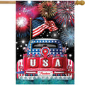 USA Pickup Patriotic House Flag Fireworks Fourth of July 28