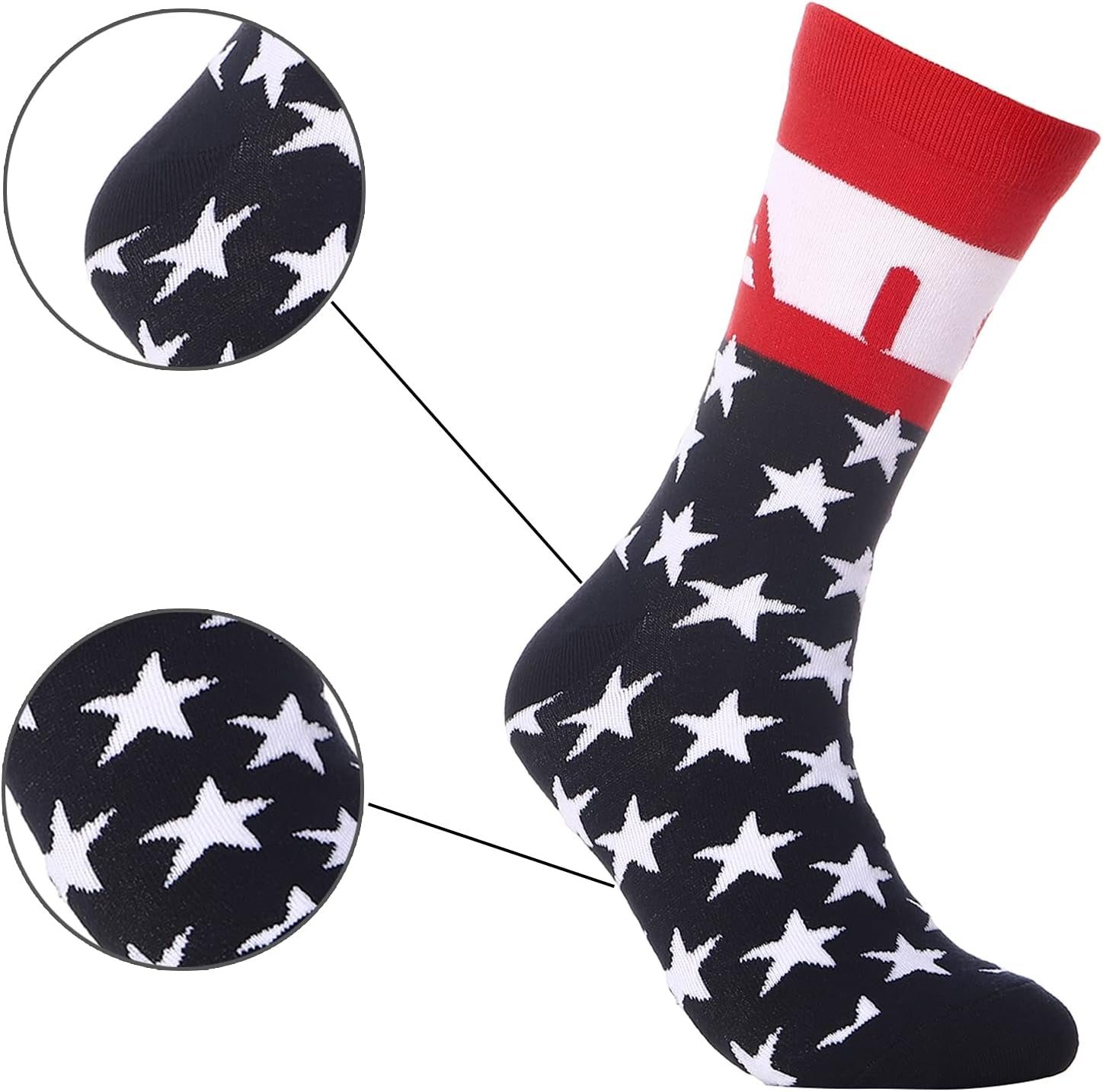 ZXGXLAW American USA Flag Socks Funny Men Women 4Th July Middle Star and Stripe Patriotic Freedom Day Gifts