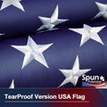 American Flag 8X12 FT Tearproof Series Outdoor Heavy Duty - 100% in USA, Spun Polyester American Flags for outside 8X12 Longest Lasting, Premium Tough US Flag 8X12 FT, Spun Polyester USA Flag with Luxury Embroidered Stars, Brass Grommets