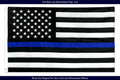 Thin Blue Line USA Flag 2X3 Ft | Heavy Duty Embroidered Stars & Sewn Stripes | Brass Grommets | UV Protection | Black White Blue American Police Flag Honoring Law Enforcement Officers