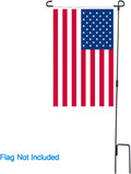 HOOSUN Garden Flag Stand, Premium Garden Flag Pole Holder Metal Powder-Coated Weather-Proof Paint with One Tiger Clip and Two Spring Stoppers without Flag