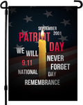 9/11 Anniversary Flag - 12.5 X 18 in We Will Never Forget 911 Memorial Flag - Premium Double Sided 911 Garden Flag for Outdoors - September Yard Flag for Front Lawn Décor