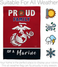 Breeze Decor Proud Family Garden Flag Armed Forces Marine Corps USMC Semper Fi United State American Military Veteran Retire Official House Banner Small Yard Gift Double-Sided, Red/Black