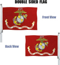 Marine Corps USMC Flag Double Sided 3X5 Outdoor Heavy Duty US Military Army Flags Long Lasting with 2 Brass Grommets