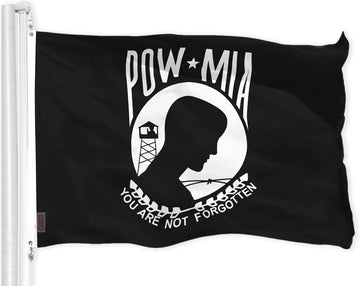 G128 POW MIA Flag | 3X5 Ft | Liteweave Pro Series Printed 150D Polyester | Indoor/Outdoor, Vibrant Colors, Brass Grommets, Thicker and More Durable than 100D 75D Polyester