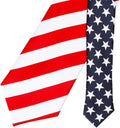 Elountik Classic Stripe American Flag Necktie USA Flag US Patriotic Neck Tie College Daily Neckties Formal Party Suit Necktie